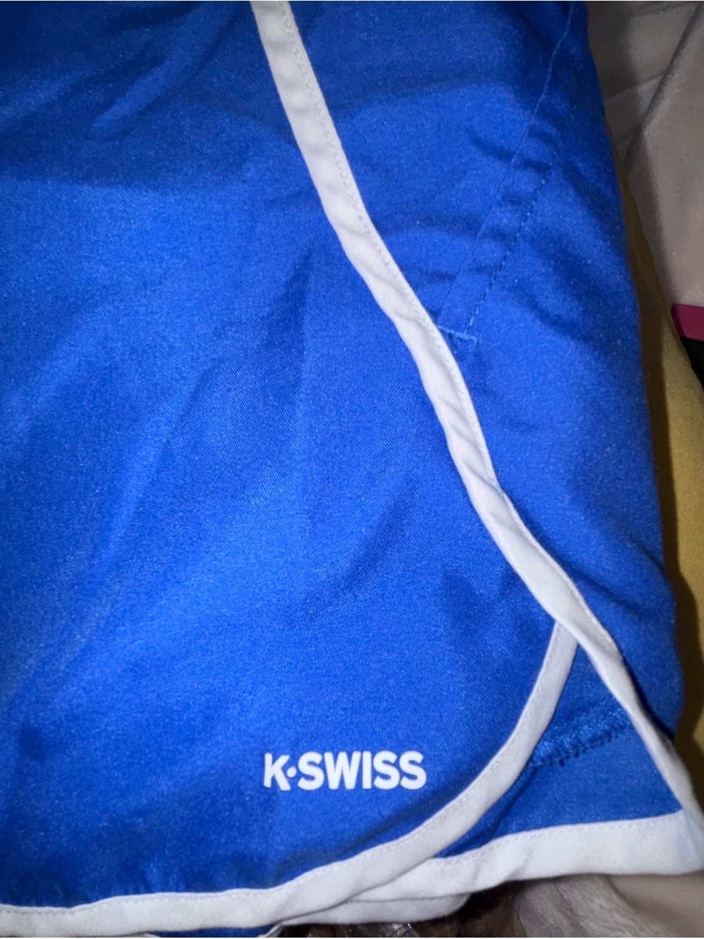 K-Swiss Kids Blue athletic Shorts with White Trim